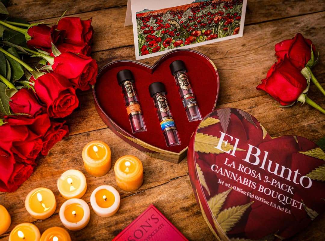 El Blunto La Rosas 3-Pack - Heart Shaped Box - 3 x 1G [Rose Joints]