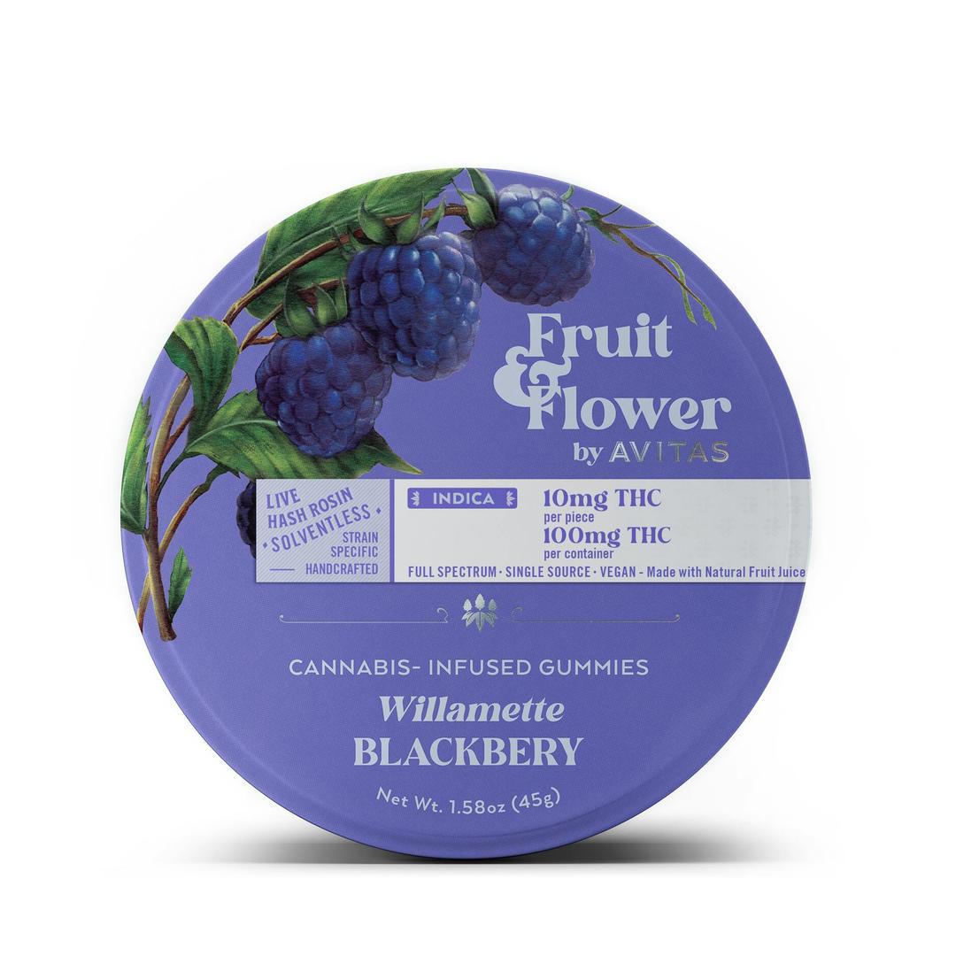 Willamette Blackberry Fruit & Flower Live Hash Rosin Gummies 100mg 10-pack