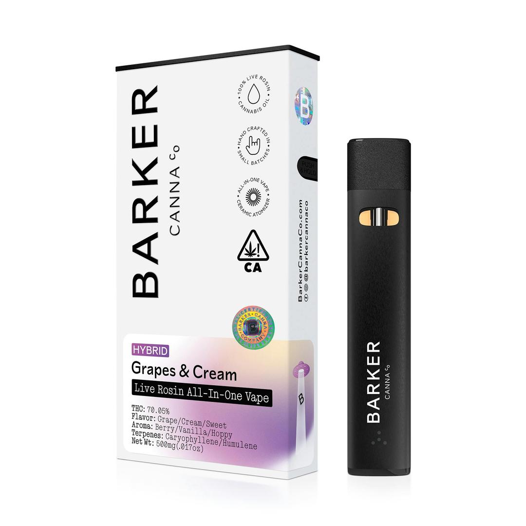 Grapes & Cream – Live Rosin All-In-One Vape