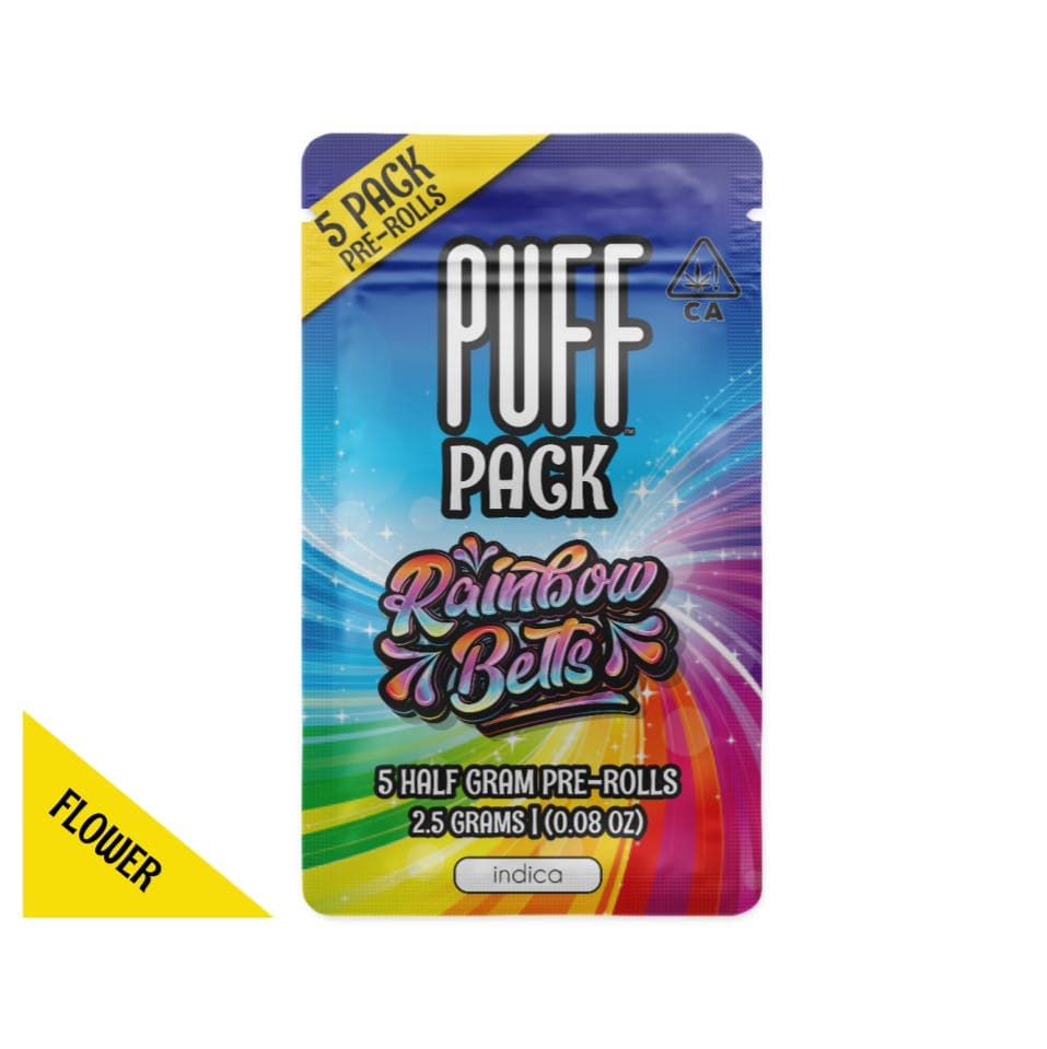 Rainbow Belts - indica - 5 pack pre-rolls - 2.5 gram