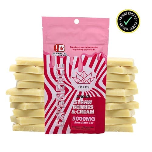 5000mg THC Strawberries and Cream Chocolate bar