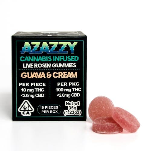 Azazzy - Guava and Cream Solventless Rosin Gummies | Balanced 100mg