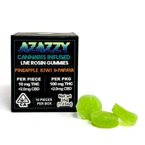 Azazzy - Pineapple Kiwi Solventless Rosin Gummies | Balanced 100mg