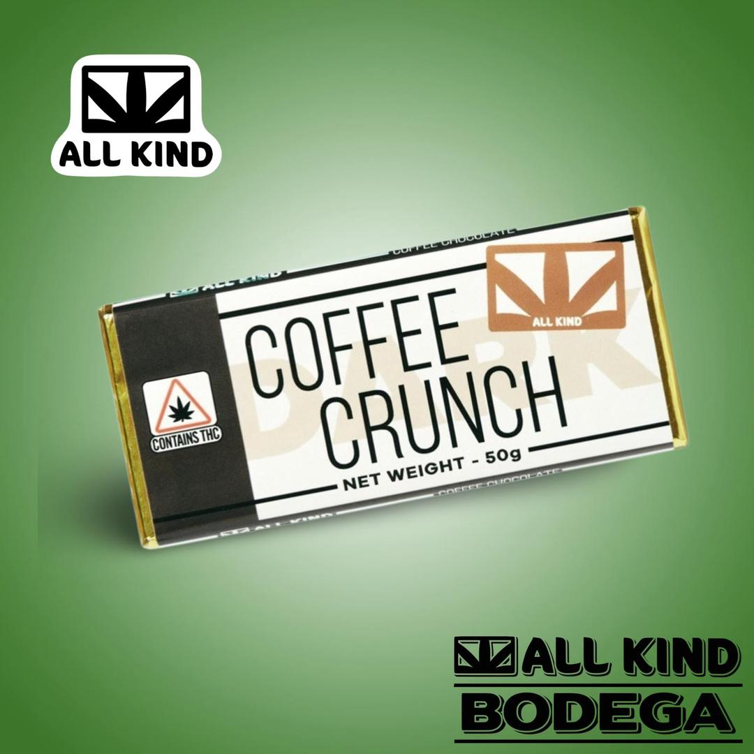 All Kind Coffee Crunch Chocolate Bar: 100mg THC (REC)