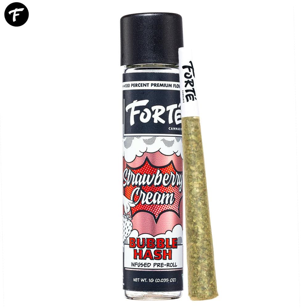1G Strawberry Cream Bubble Hash Infused Pre-Roll