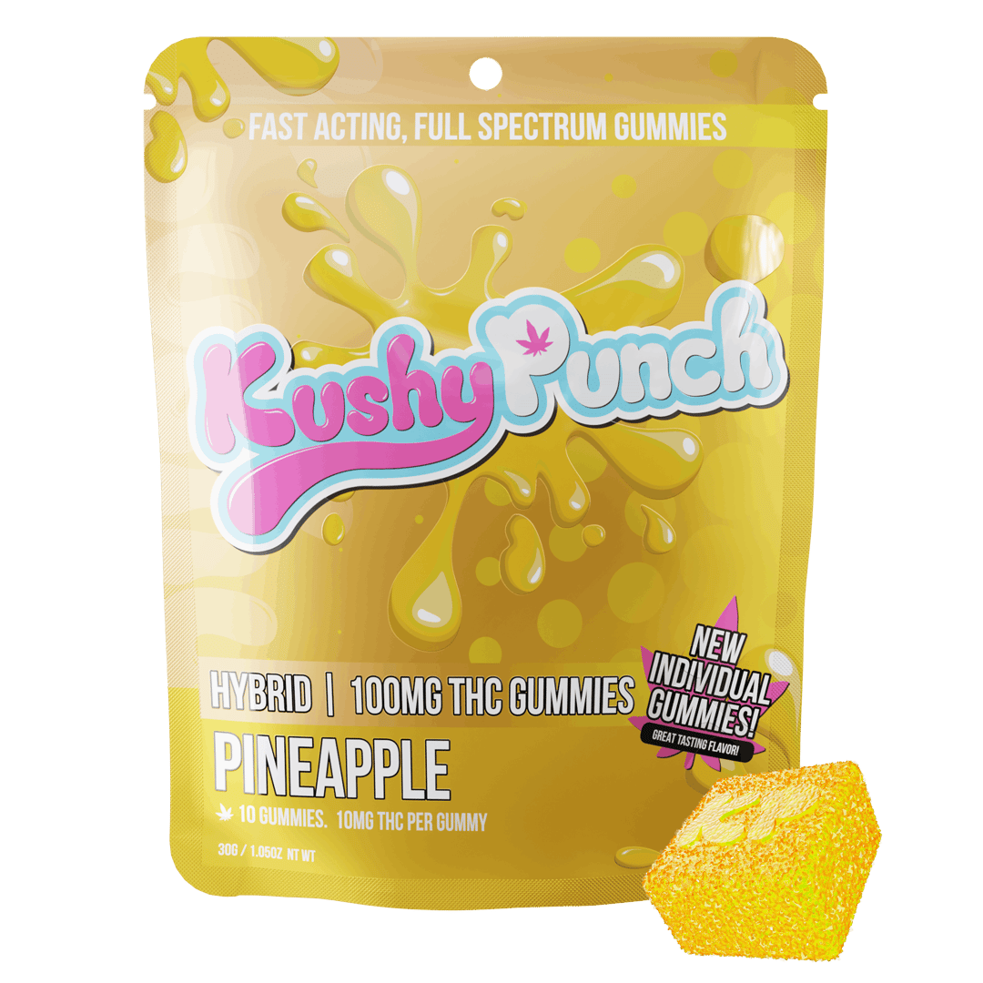 Kushy Punch - Hybrid Pineapple INDIVIDUAL GUMMIES 100MG