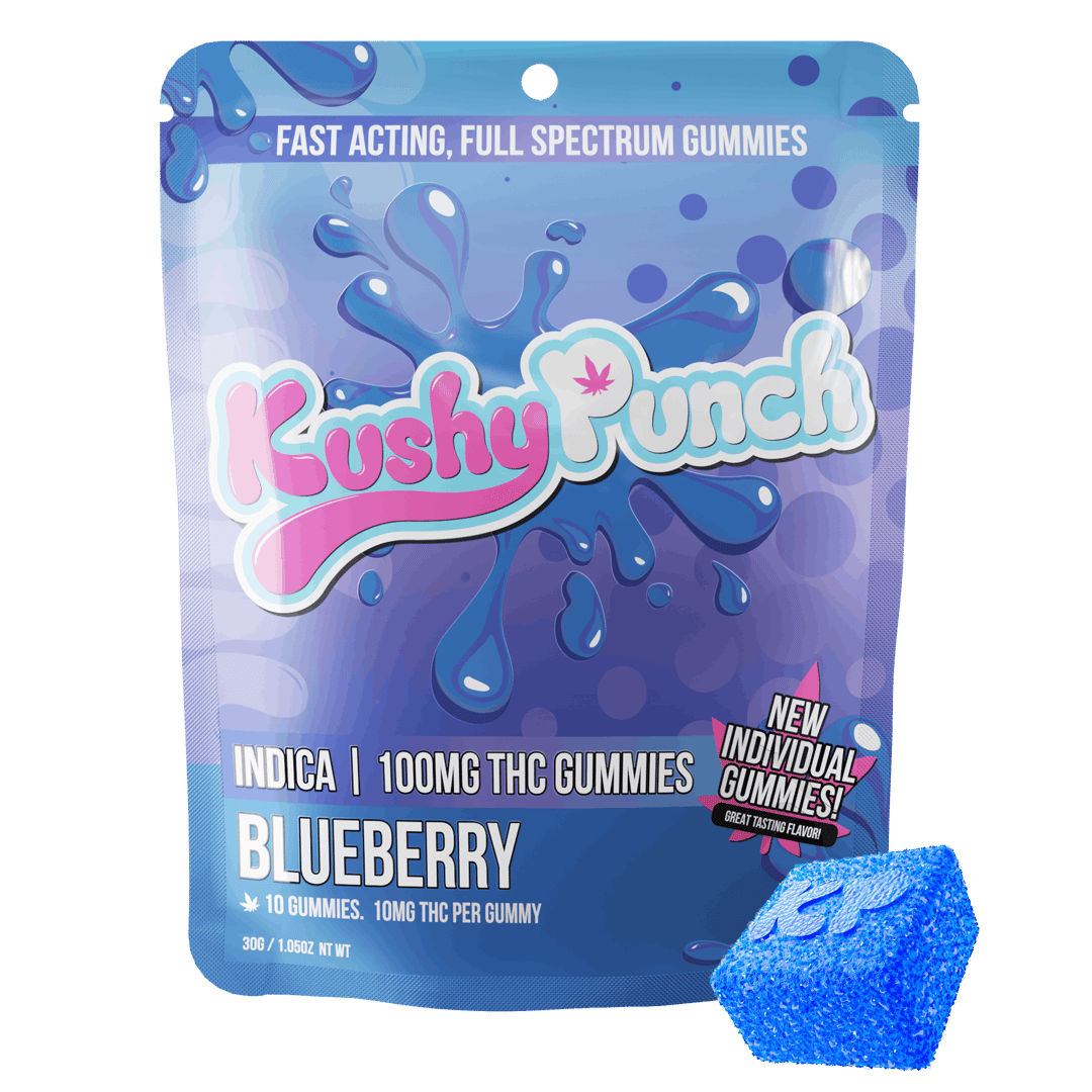 Kushy Punch - Indica Blueberry INDIVIDUAL GUMMIES 100MG