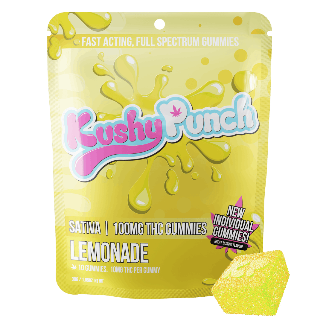 Kushy Punch - Sativa Lemonade INDIVIDUAL GUMMIES 100MG