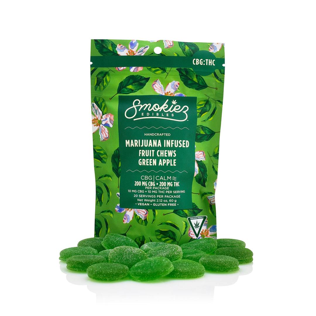 Green Apple 200mg CBG : 200mg THC Fruit Chews - MI