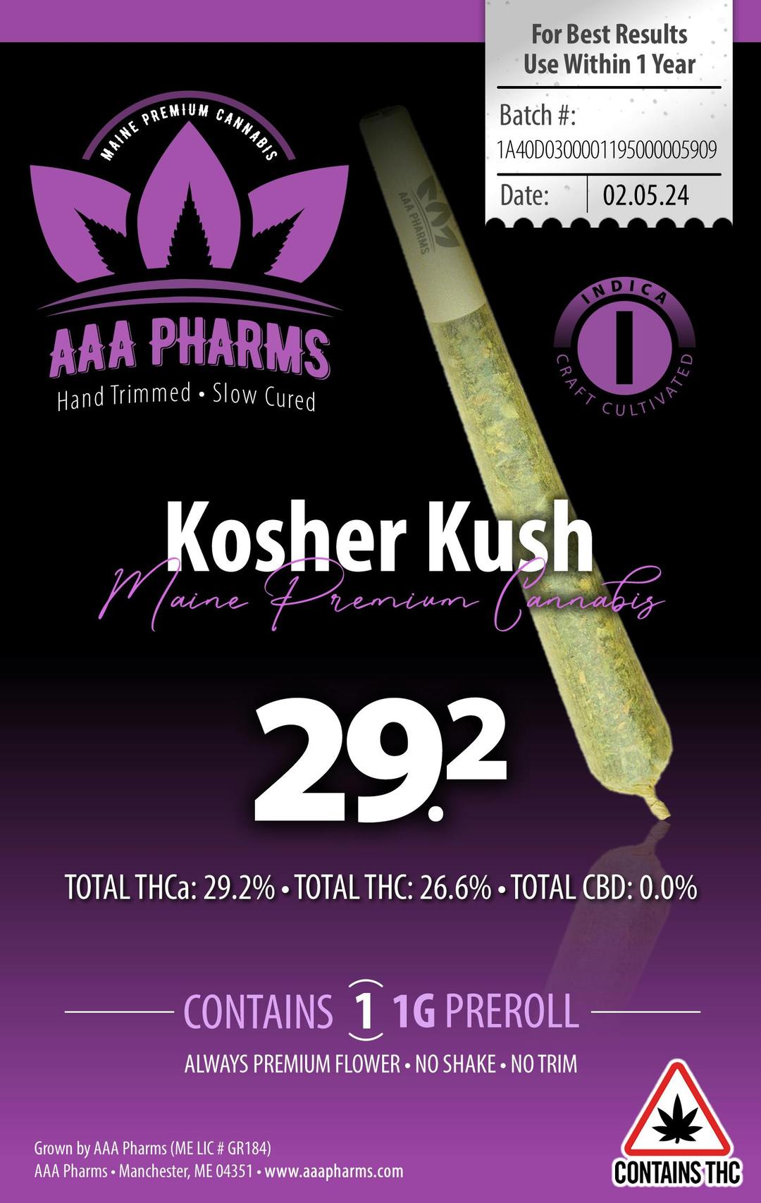 Kosher Kush - Pre Roll
