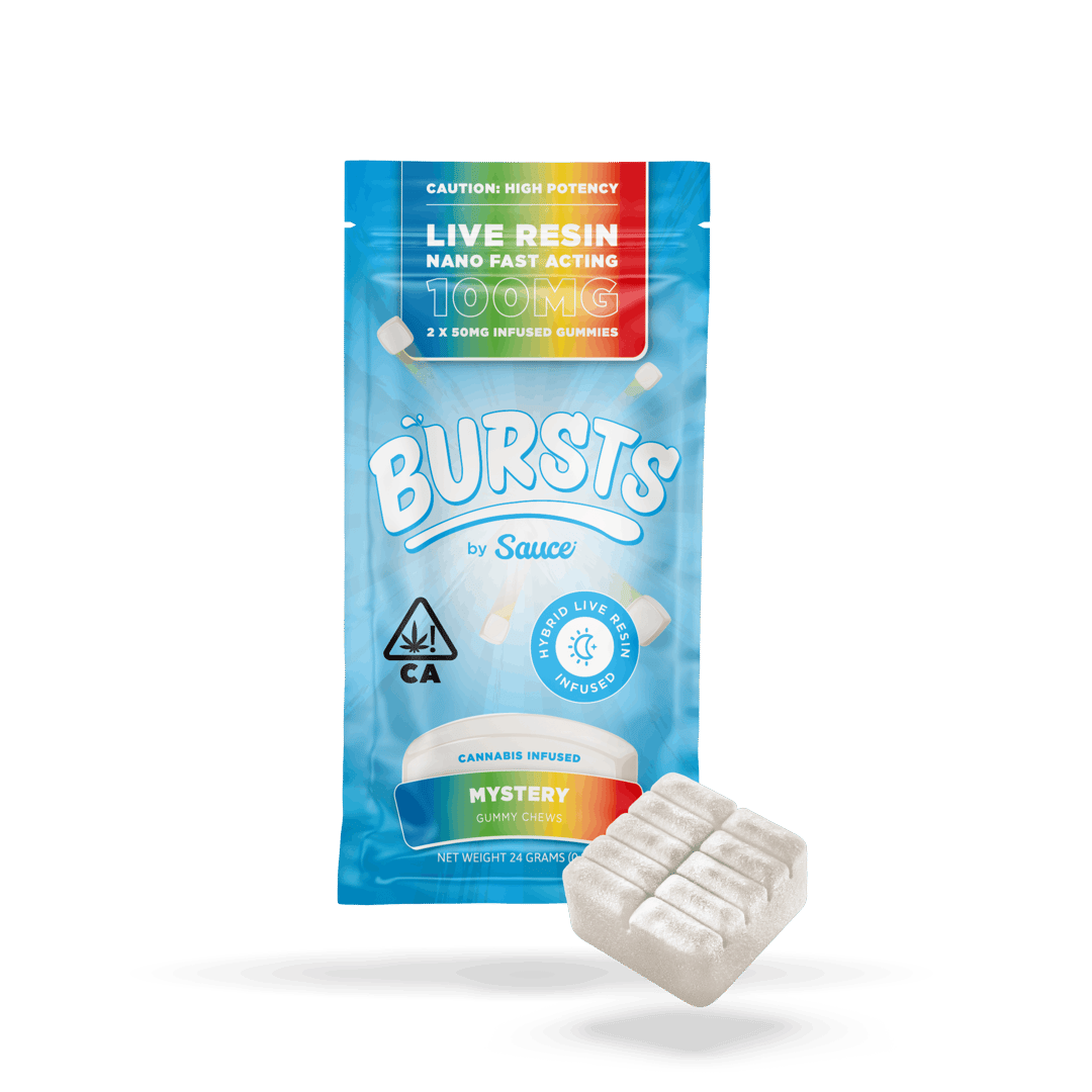 BURSTS Mystery Flavor (Hybrid) - 100MG Live Resin Infused Edibles
