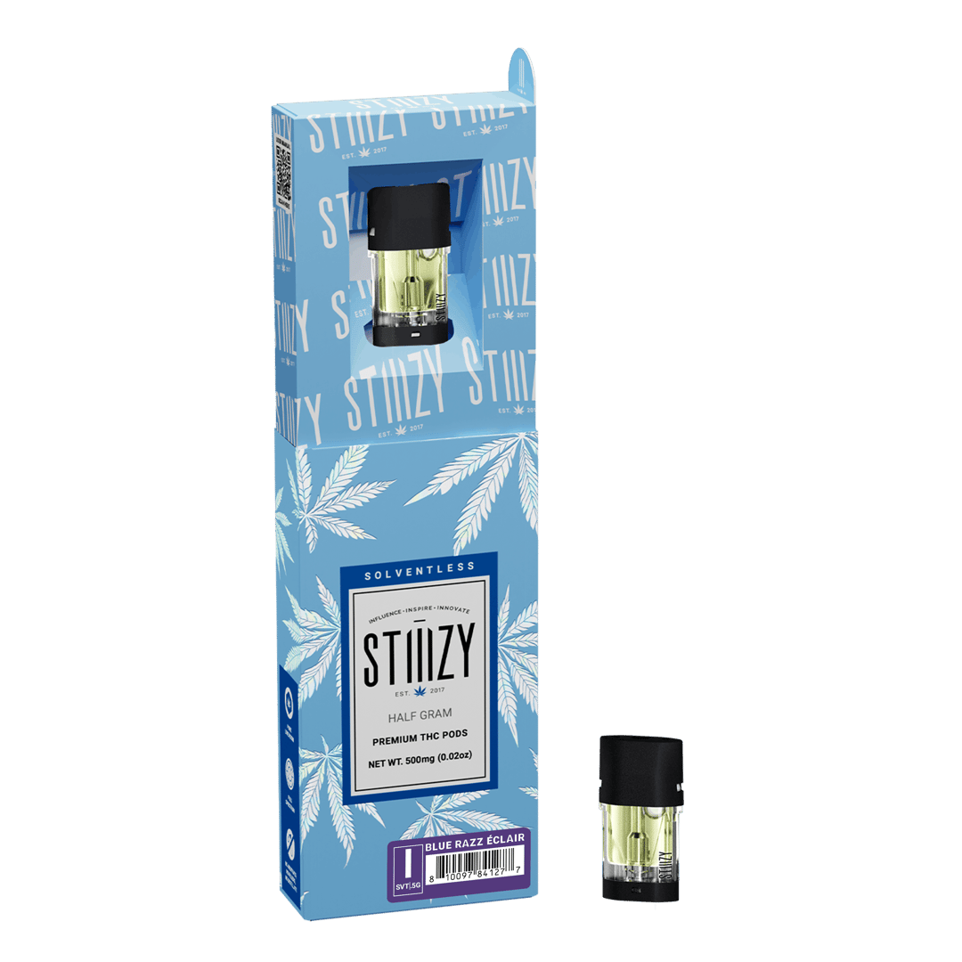 Vape Cartridge - BLUE RAZZ ECLAIR .5G Solventless Live Rosin Pod - STIIIZY