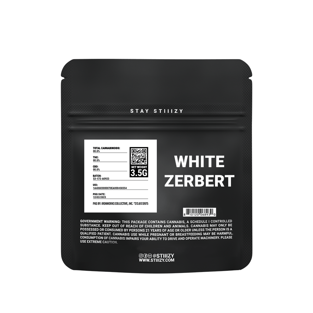 - WHITE ZERBERT - 3.5G Black Label Mylar