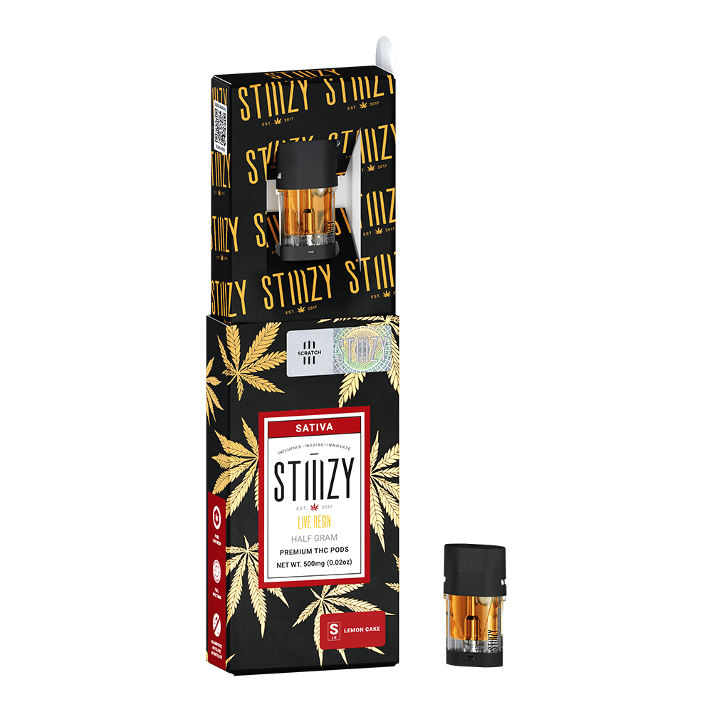 Vape Cartridge - LEMON CAKE .5G Live Resin Pod - STIIIZY