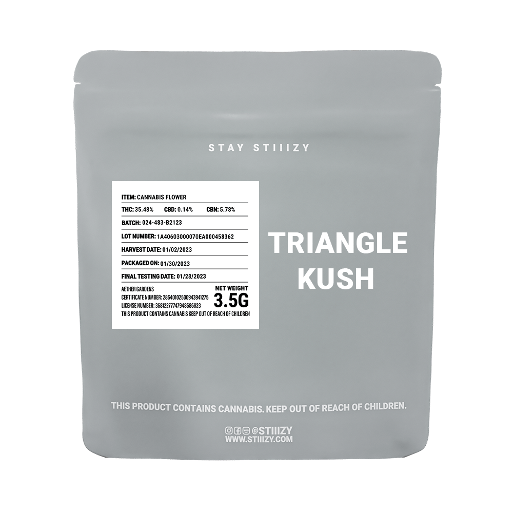 - TRIANGLE KUSH - 3.5G Grey Label Mylar