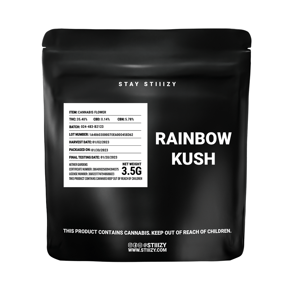 - RAINBOW KUSH - 3.5G Black Label Mylar