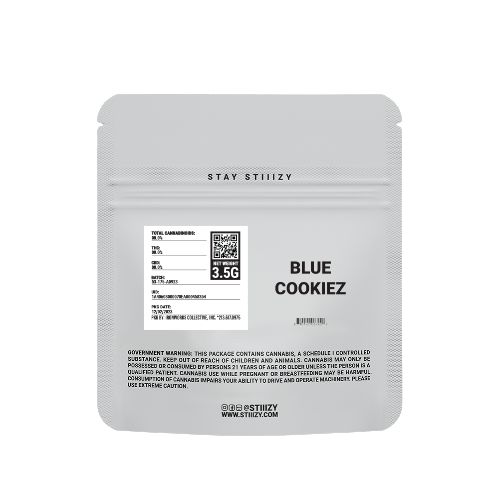 - BLUE COOKIEZ - 3.5G White Label Mylar