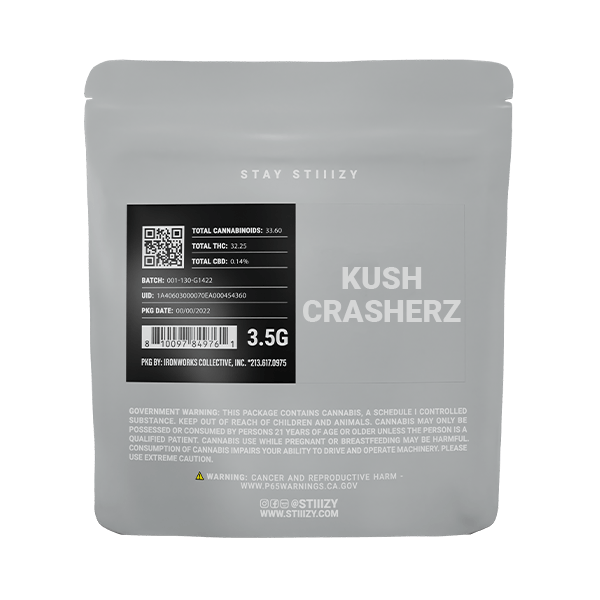 - KUSH CRASHERZ - 3.5G Grey Label Mylar