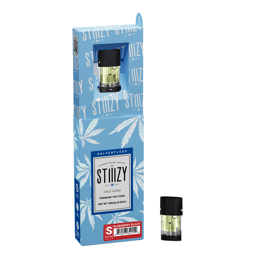 Vape Cartridge - BLUEBERRY BLAST .5G Solventless Live Rosin Pod - STIIIZY