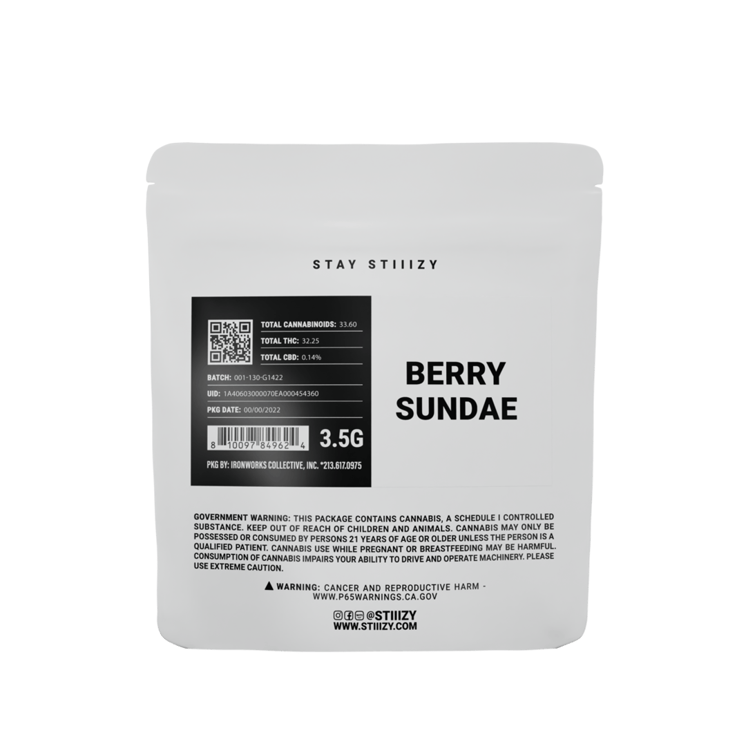 - BERRY SUNDAE - 3.5G White Label Mylar