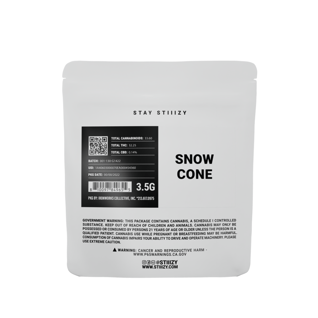 - SNOW CONE - 3.5G White Label Mylar