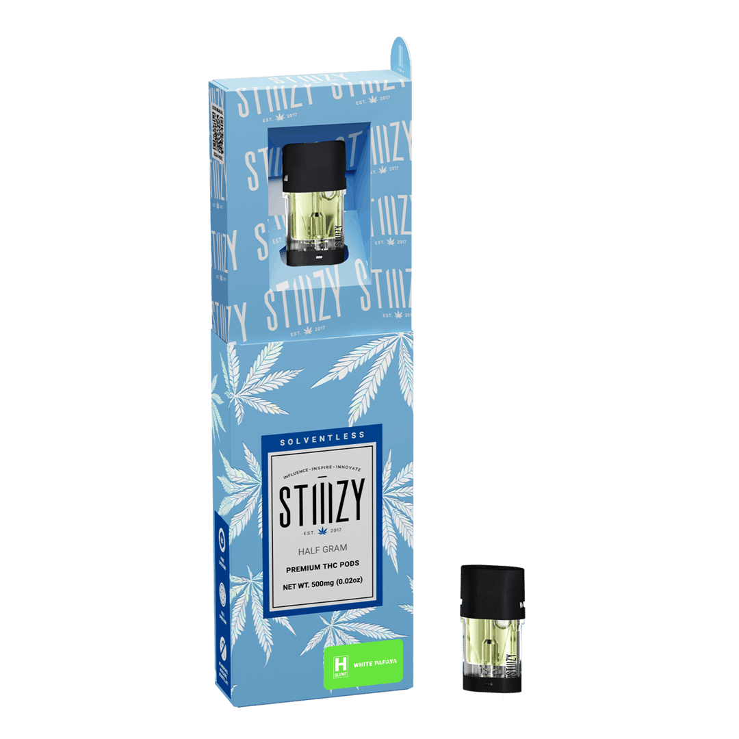Vape Cartridge - WHITE PAPAYA .5G Solventless Live Rosin Pod - STIIIZY