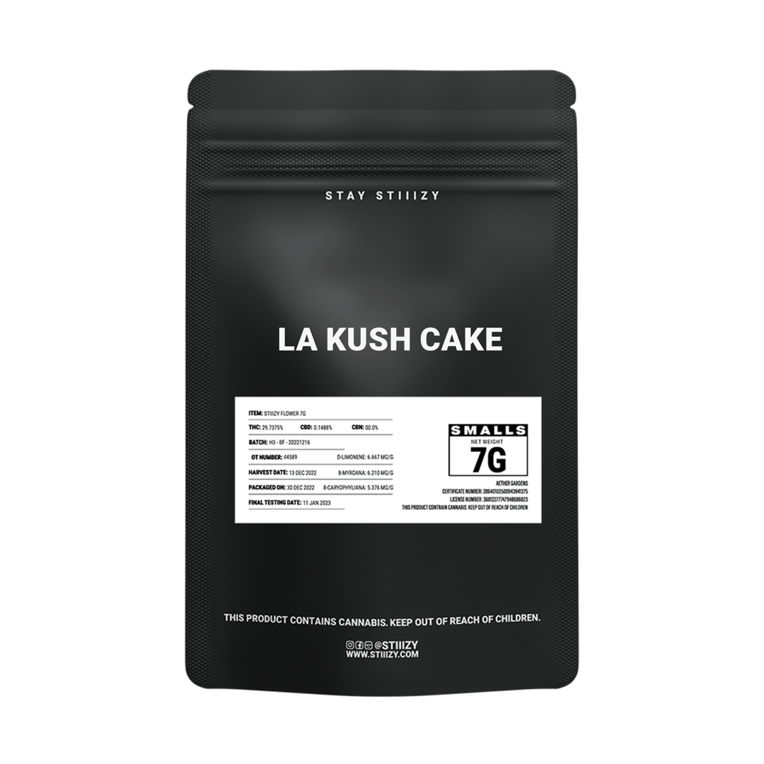 - LA KUSH CAKE - 7G Black Label Mylar