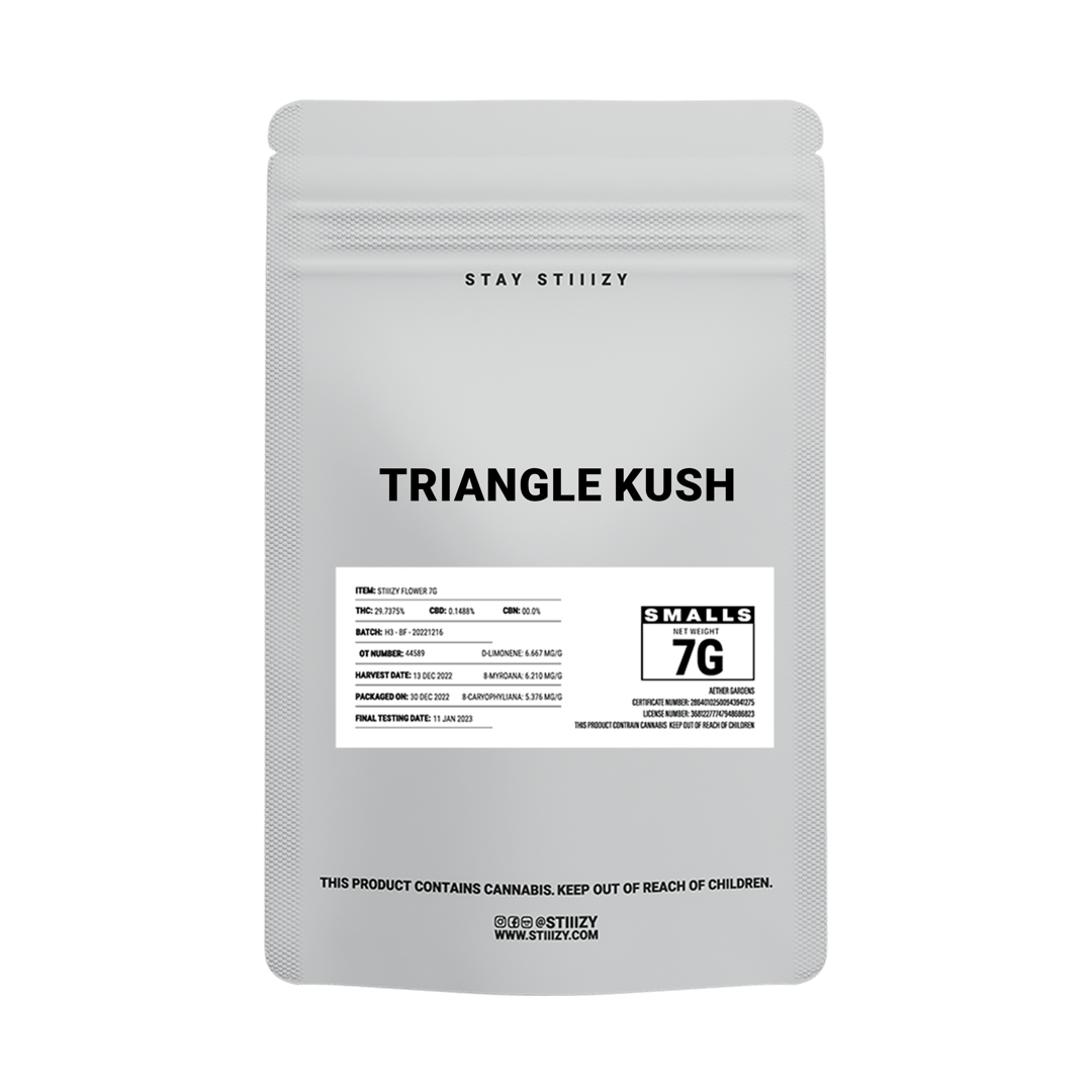 - TRIANGLE KUSH - 7G White Label Mylar
