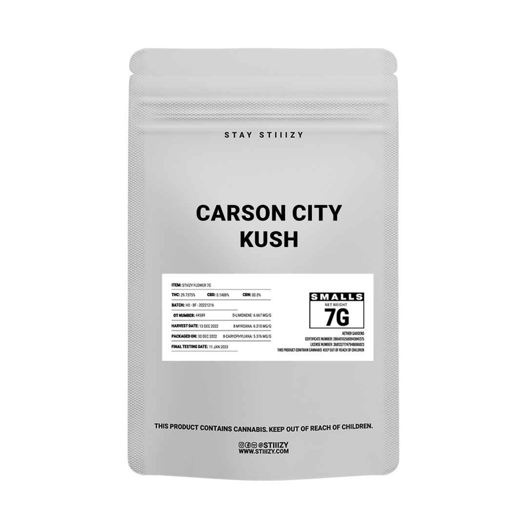 - CARSON CITY KUSH - 7G White Label Mylar