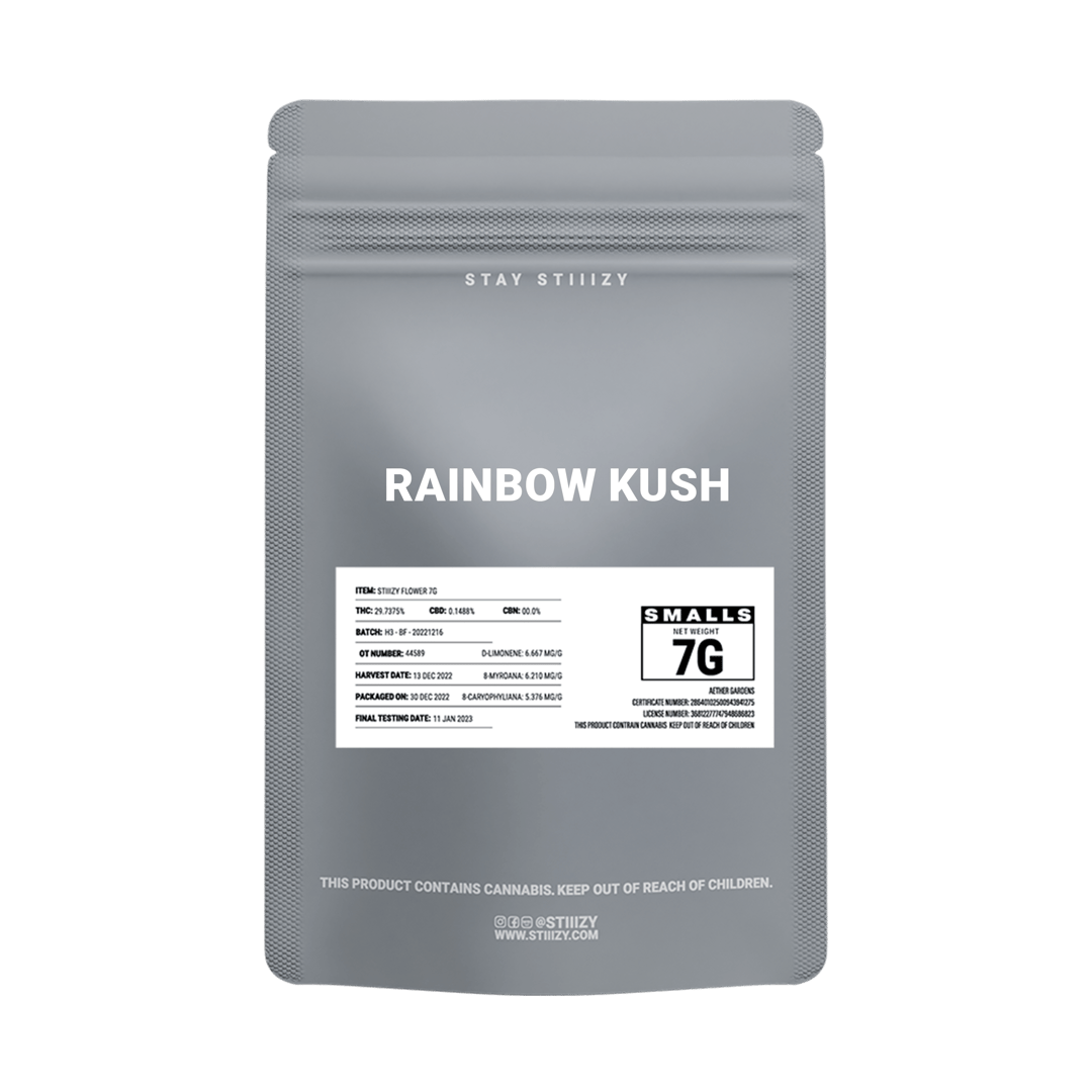 - RAINBOW KUSH - 7G Grey Label Mylar