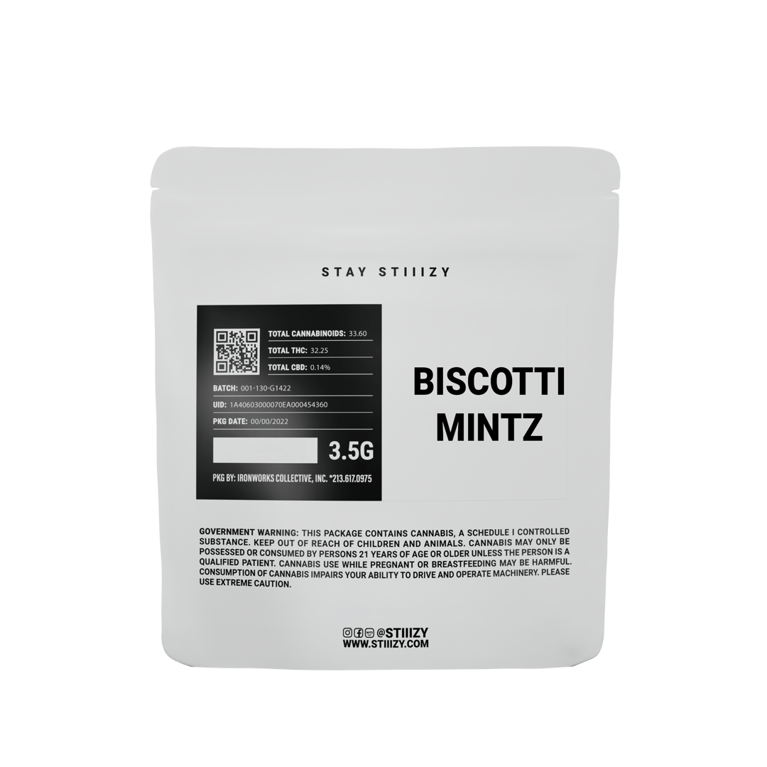 - BISCOTTI MINTZ - 3.5G White Label Mylar