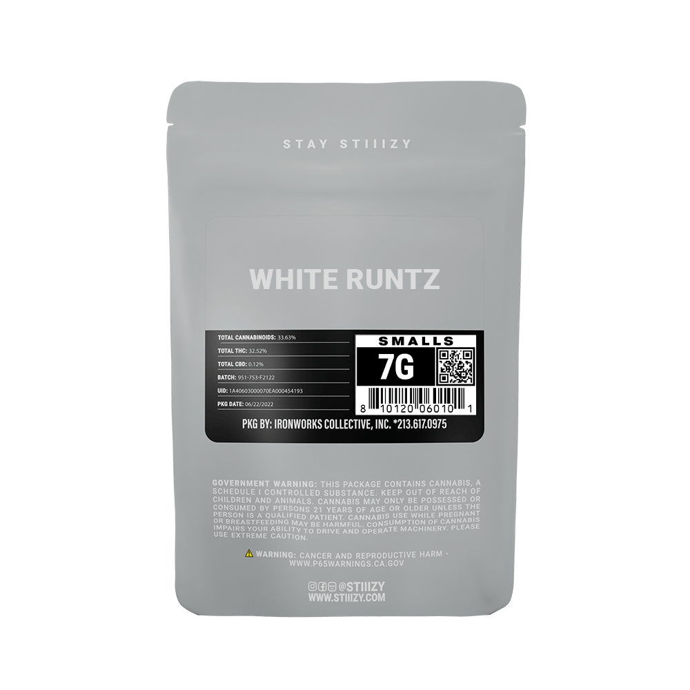 - WHITE RUNTZ - 7G Grey Label Mylar