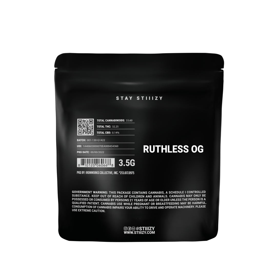 - RUTHLESS OG - 3.5G Black Label Mylar