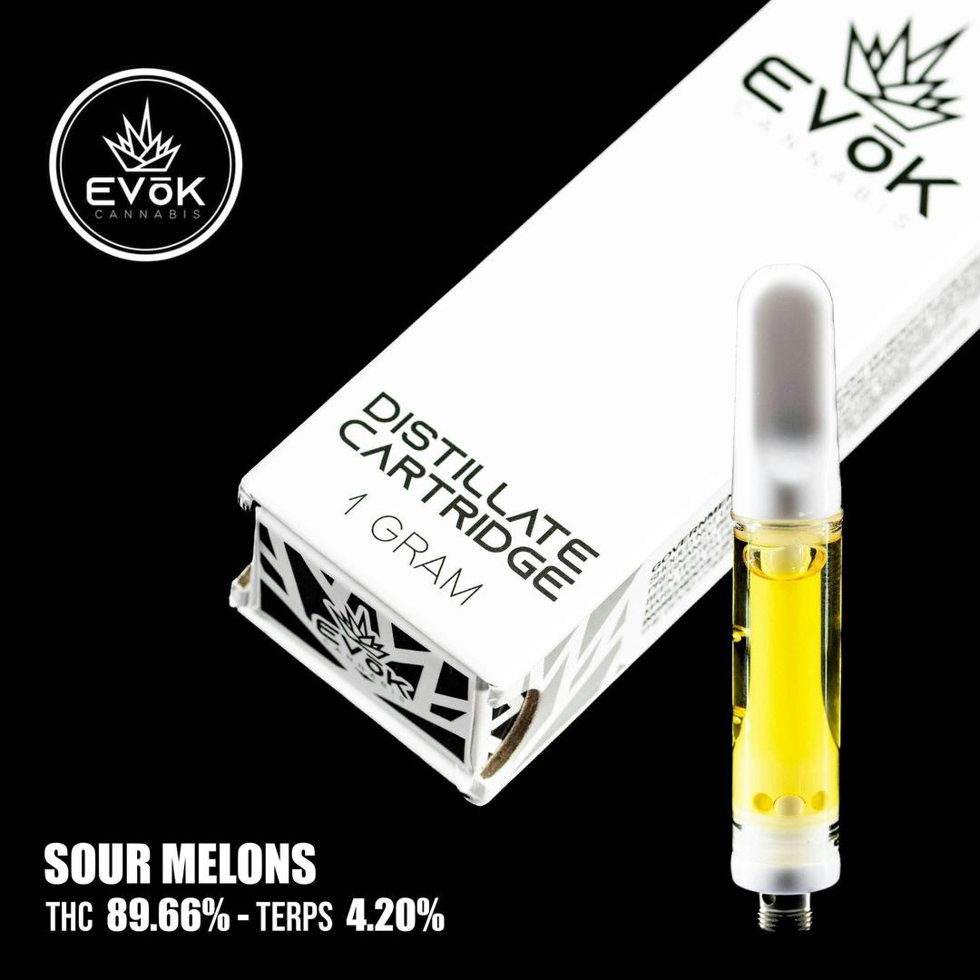 Sour Melons - Indica - 1g 510 Ceramic Distillate Cart