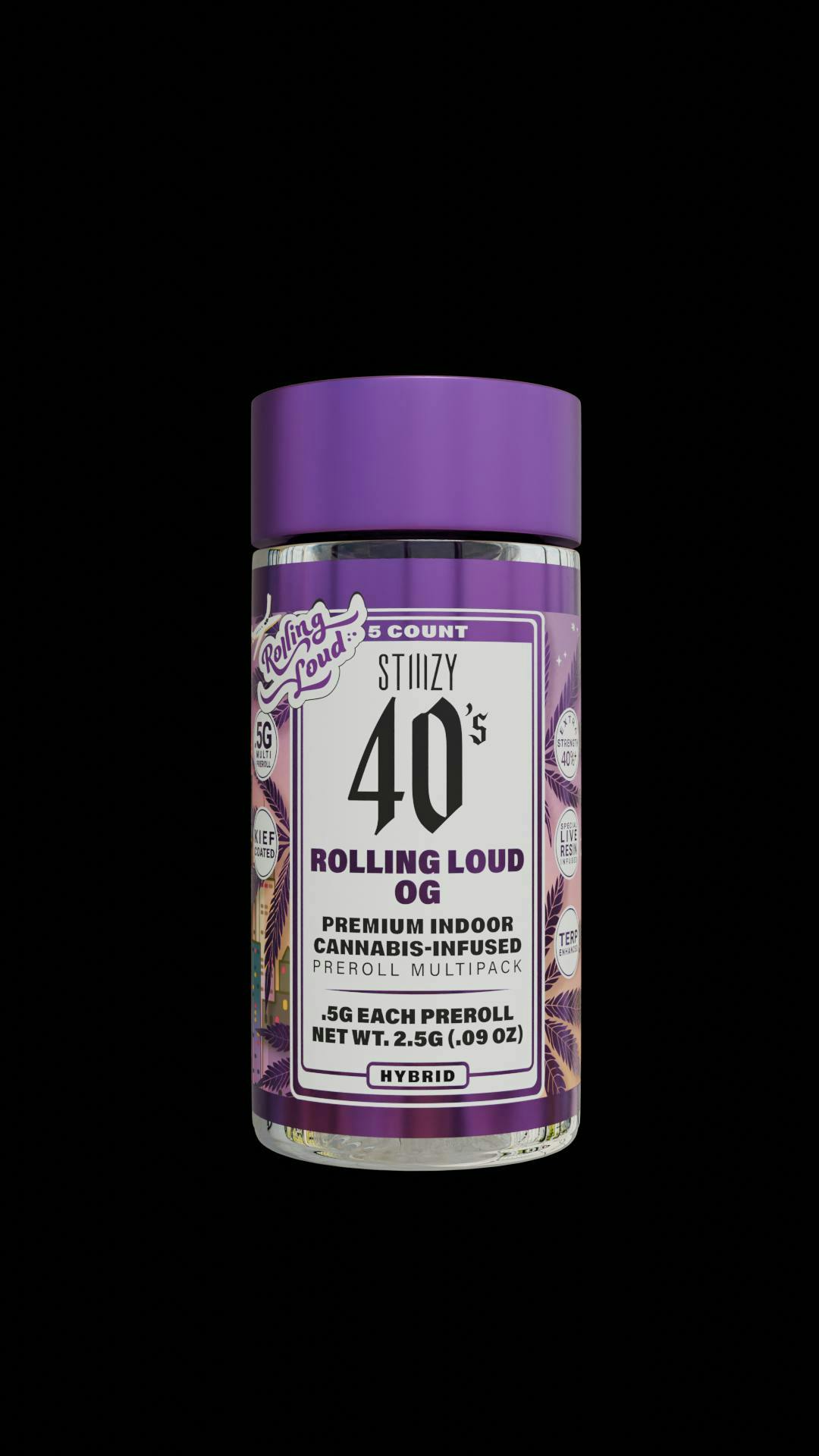 - ROLLING LOUD OG - .5G 40's Infused Preroll 5 Pack STIIIZY x Rolling Loud