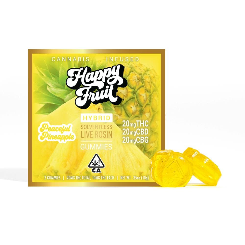 Peaceful Pineapple Rosin Gummies (2-Pack) - 20mg THC + 20mg CBD + 20mg CBG