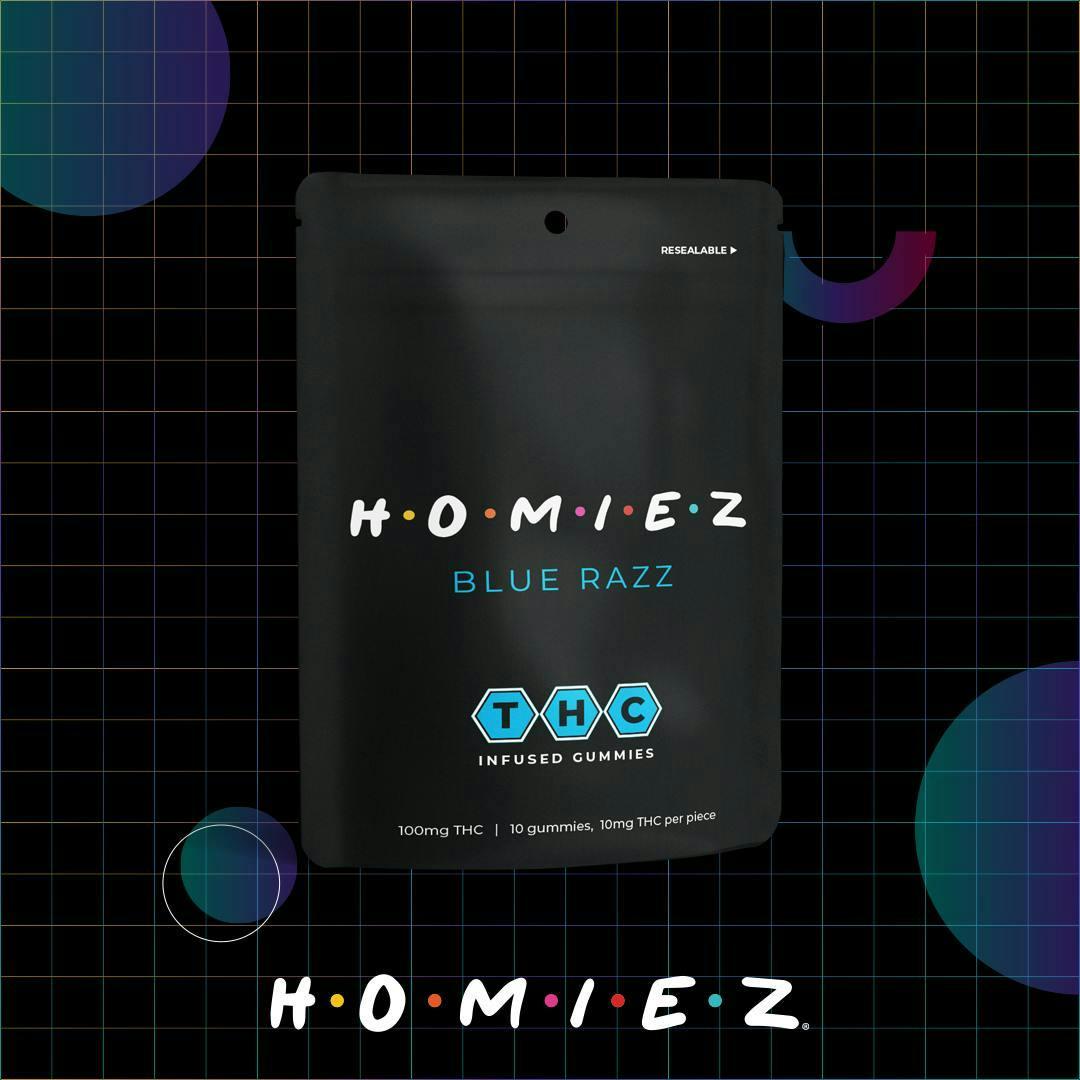 Blue Razz • 100MG Gummies • HOMIEZ • MED