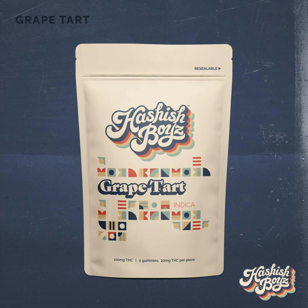 Grape Tart ~ 100MG Gummies ~ Hashish Boyz ~ REC