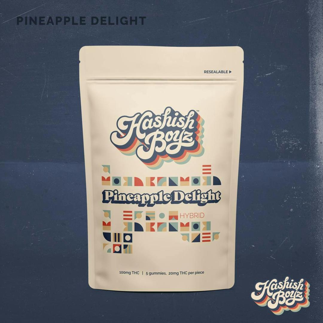 Pineapple Delight ~ 100MG Gummies ~ Hashish Boyz ~ REC