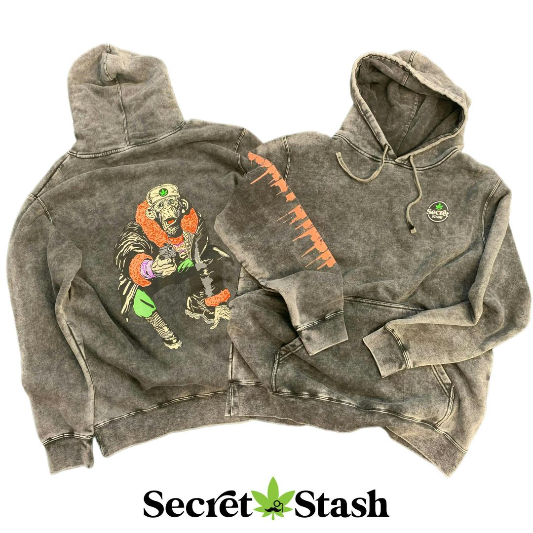 Ape Hoody - Black Mineral Wash - S