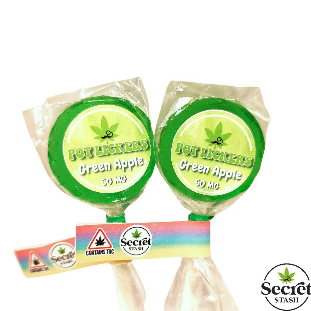 Secret Stash - Pot Lickers - Green Apple - 50mg