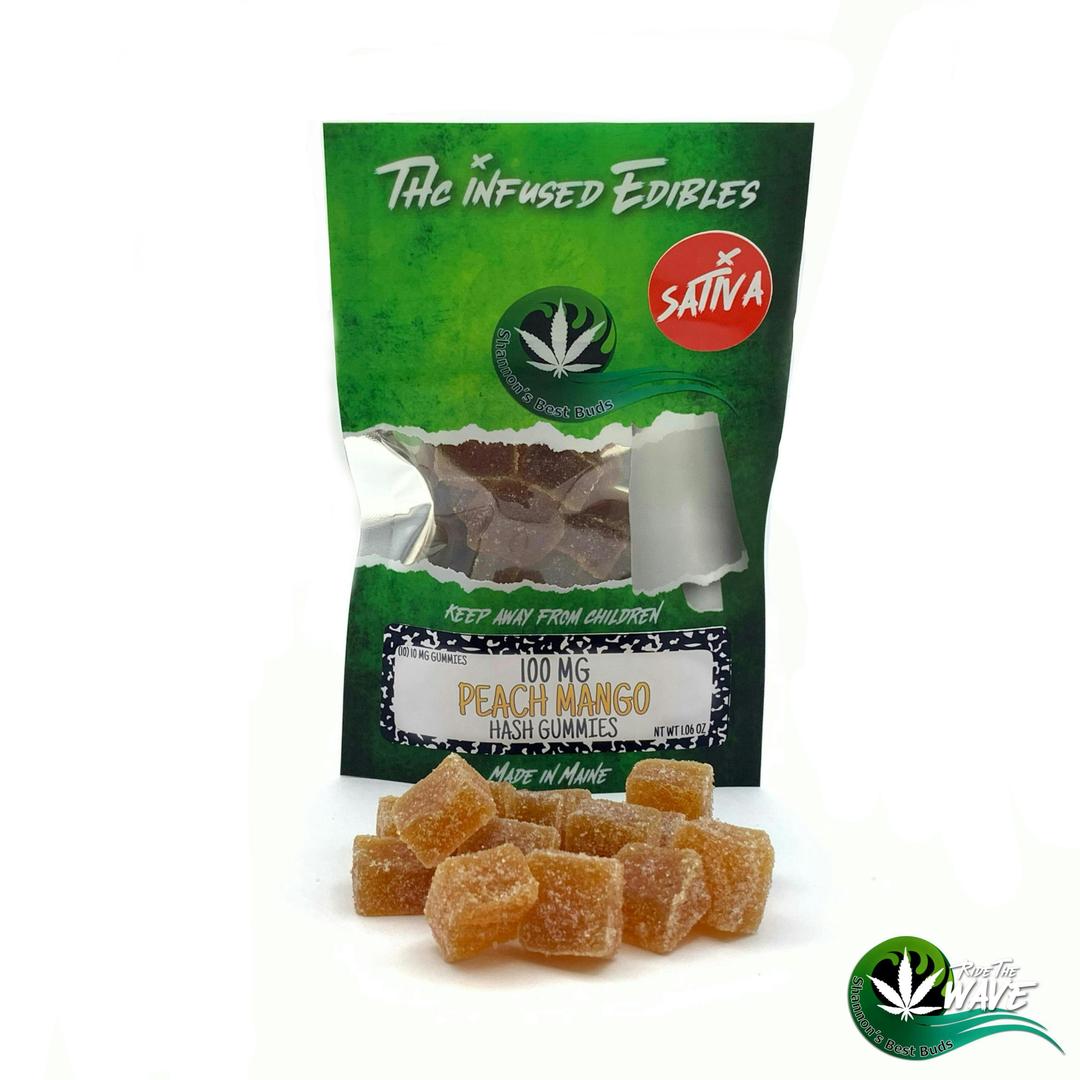 Shannon’s Hash Gummies - Peach Mango - Sativa - 100mg