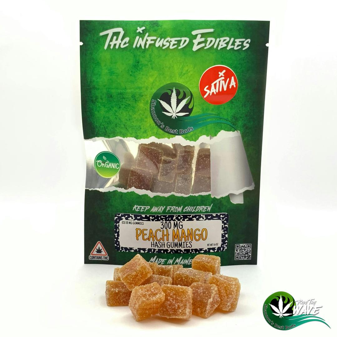 Shannon’s Hash Gummies - Peach Mango - Sativa - 300mg