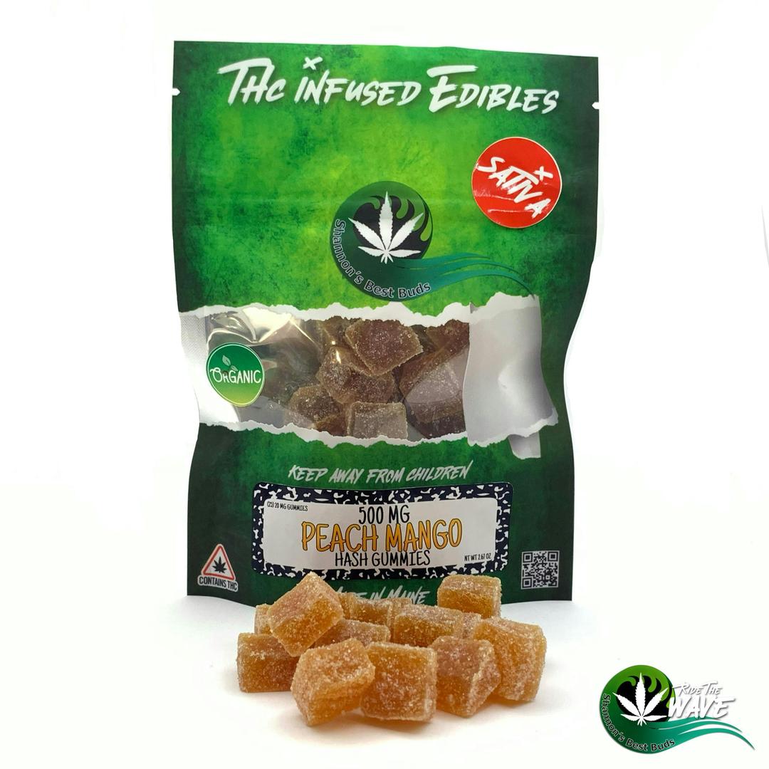 Shannon’s Hash Gummies - Peach Mango - Sativa - 500mg