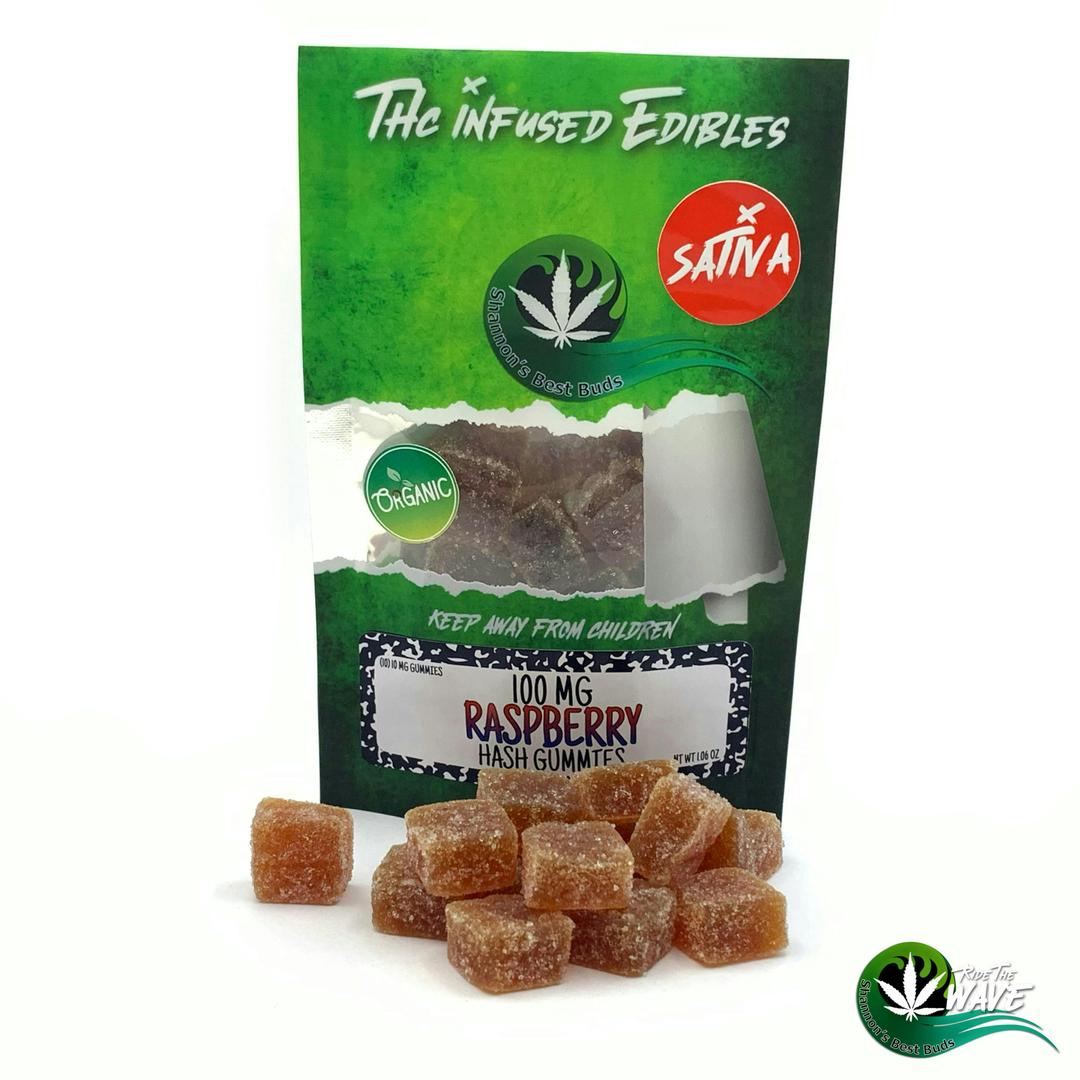 Shannon’s Hash Gummies - Raspberry - Sativa - 100mg