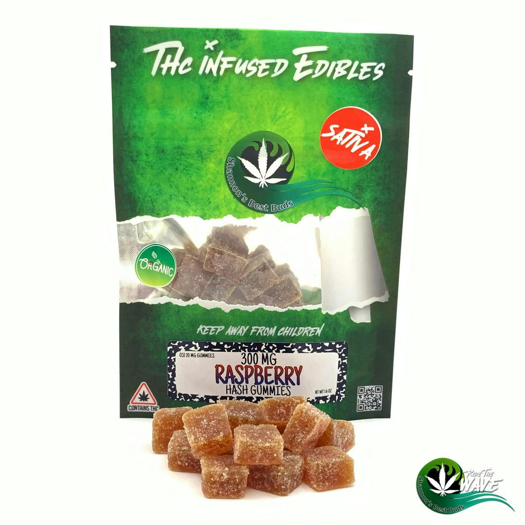 Shannon’s Hash Gummies - Raspberry - Sativa - 300mg
