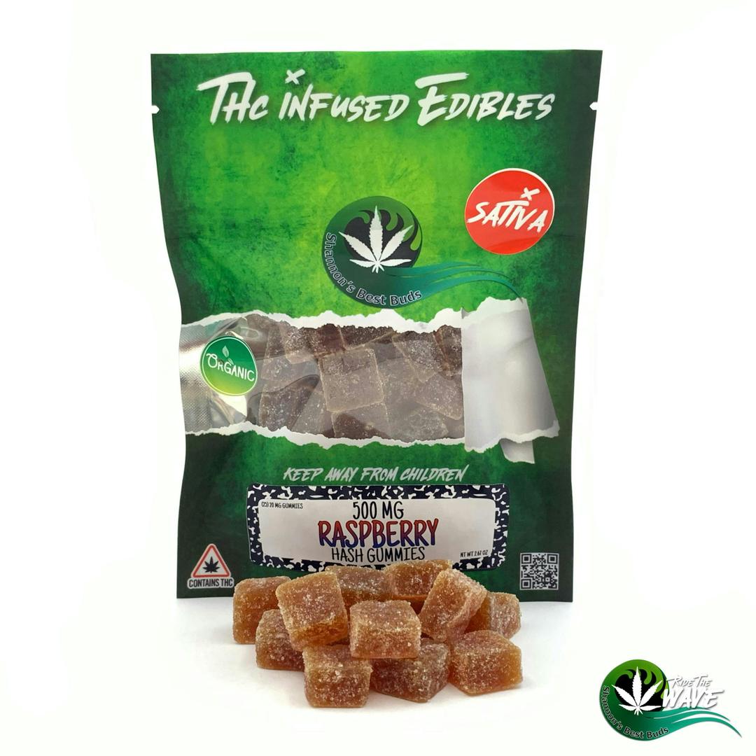 Shannon’s Hash Gummies - Raspberry - Sativa - 500mg