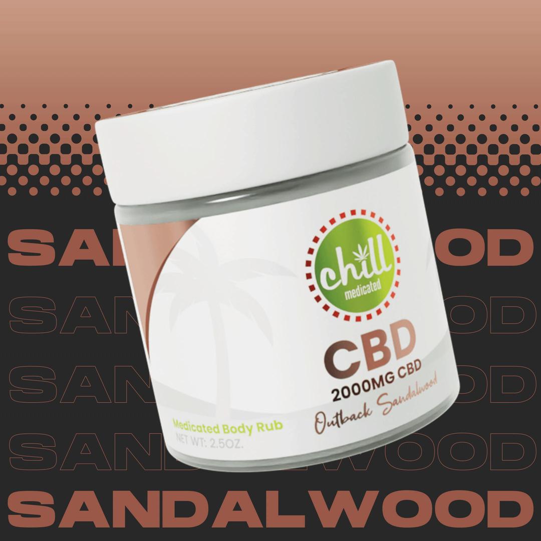 2000mg CBD | Outback Sandalwood Body Rub | REC
