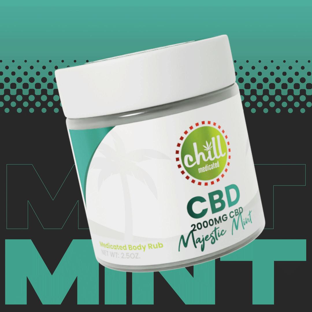 2000mg CBD | Majestic Mint Body Rub | REC