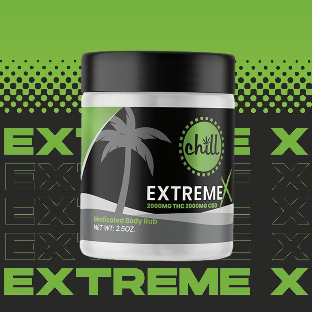 2000mg THC : 2000mg CBD | EXTREME X Body Rub | Chill Medicated | MED